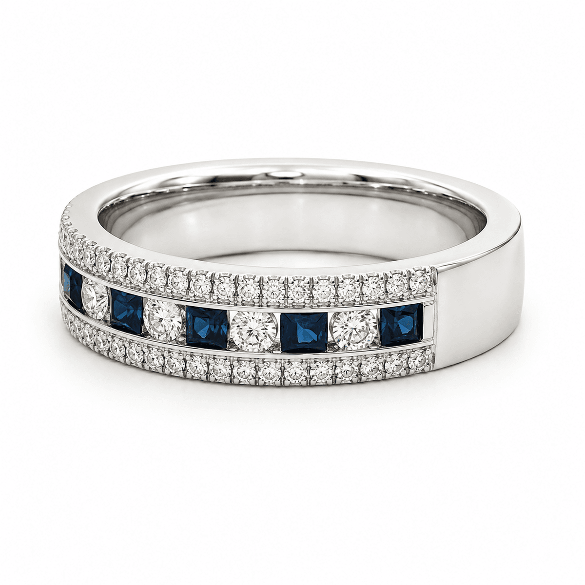 Blue Sapphire and Diamond Fashion Ring