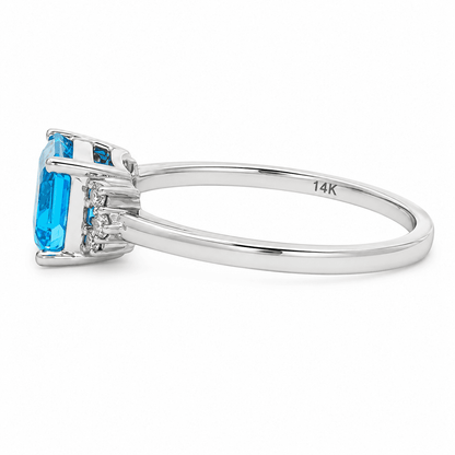 Blue Topaz and Diamond Fashion Ring