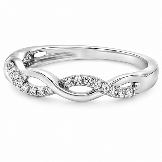 Diamond Twist Band Ring