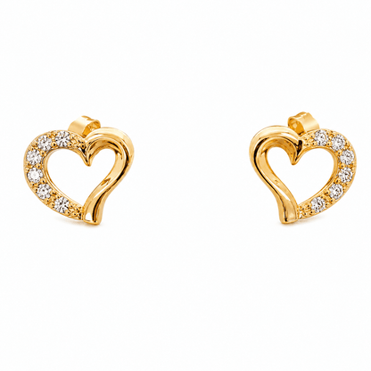 Children's Open Heart Stud Earrings