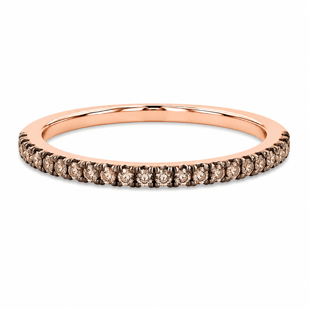 0.17 CTW Rose Gold Chocolate Diamond Stackable Band