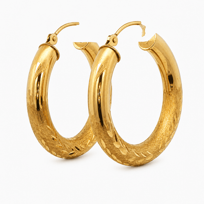 Chunky Etched Hoop Earrings