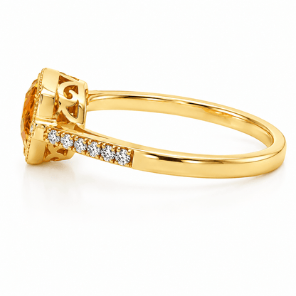 Citrine Milgrain Ring