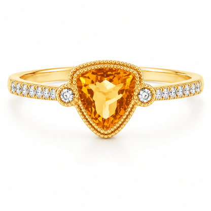 Citrine Milgrain Ring