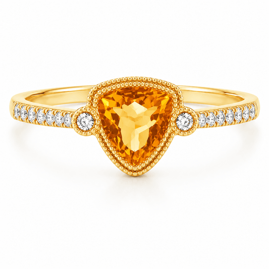 Citrine Milgrain Ring