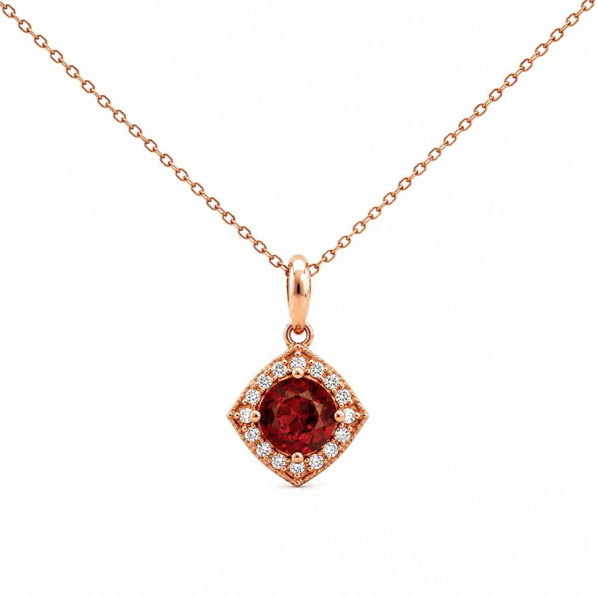 Cushion-Cut Diamond and Gemstone Necklace