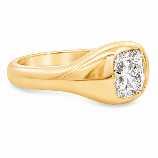 2 CT TW. Cushion Cut Lab-Grown Diamond Engagement Ring