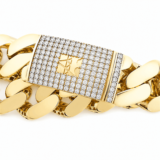 CZ Pavé Monoco Link Bracelet