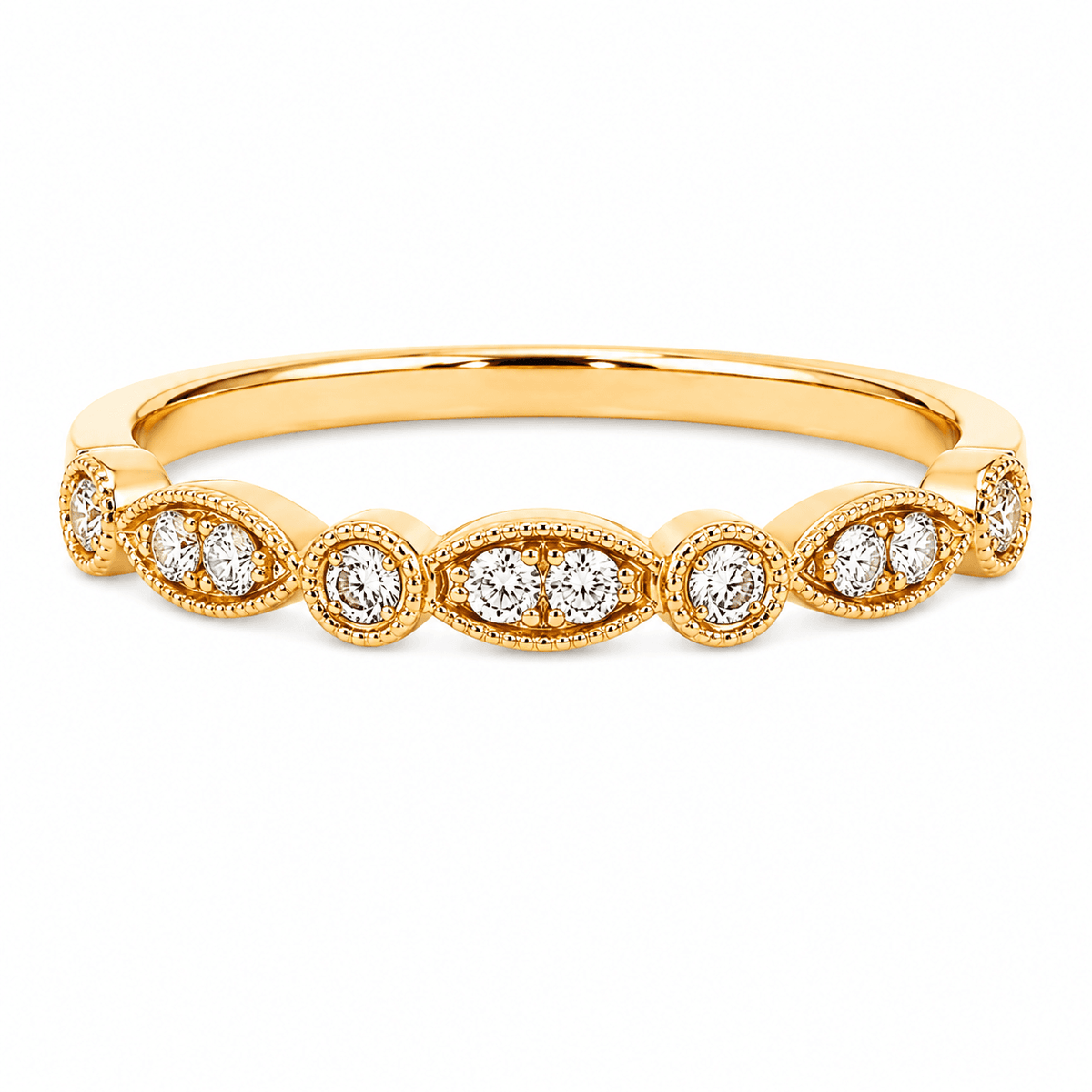 0.17 CT TW. Dainty Diamond Geometric Wedding Band
