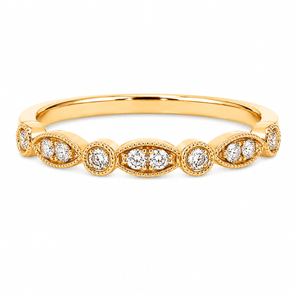 Dainty Diamond Geometric Wedding Band