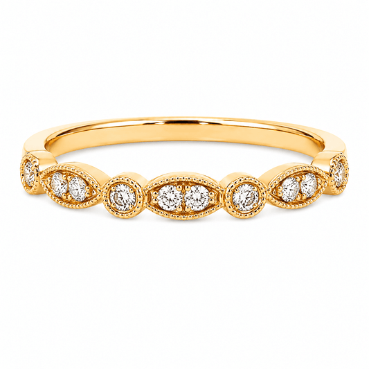 Dainty Diamond Geometric Wedding Band