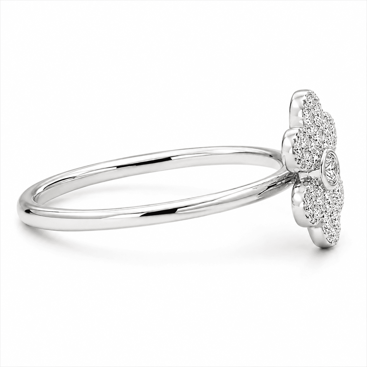 Dainty Flower Diamond Ring