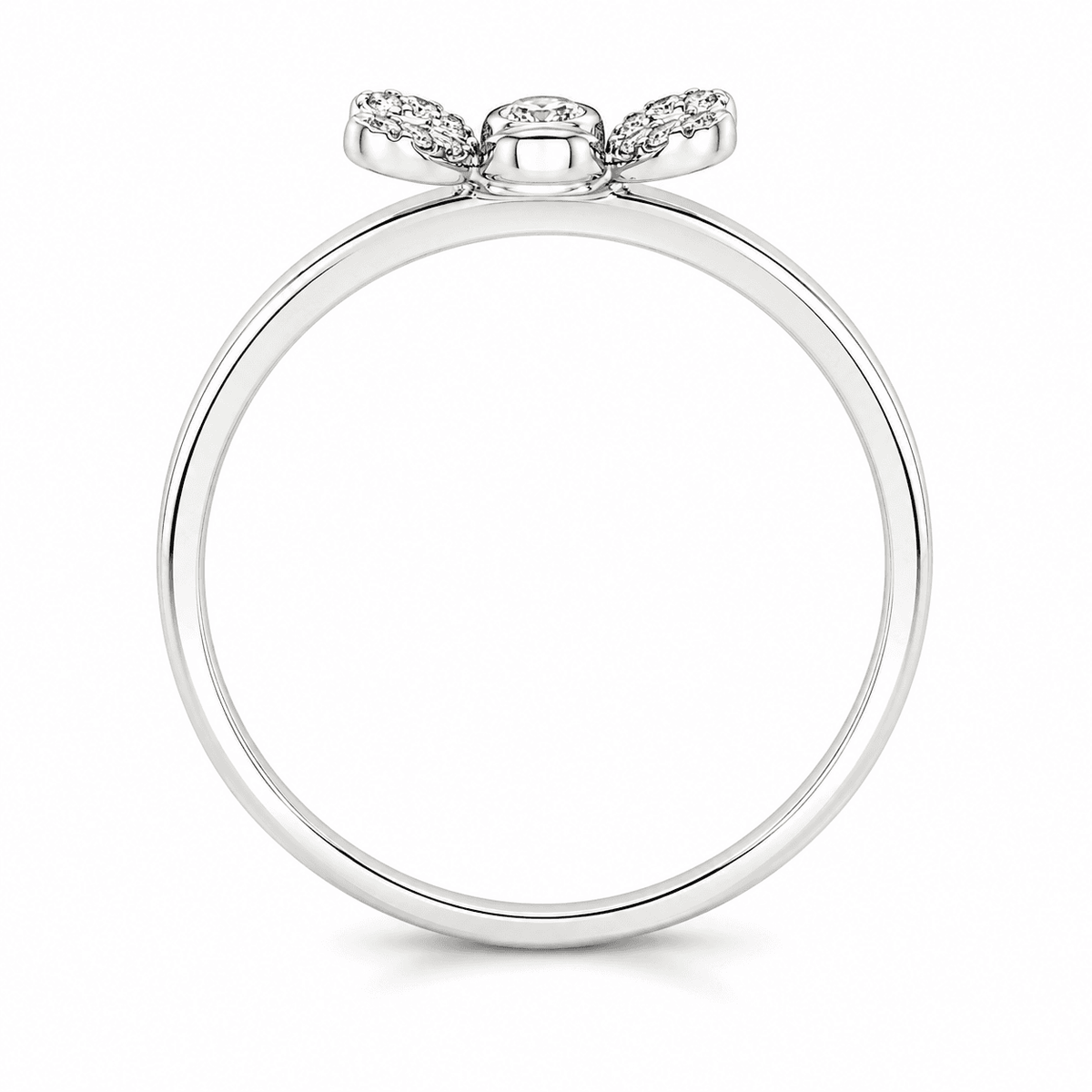 0.16 CTW Dainty Flower Pave Diamond Ring
