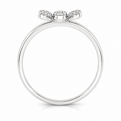 0.16 CTW Dainty Flower Pave Diamond Ring
