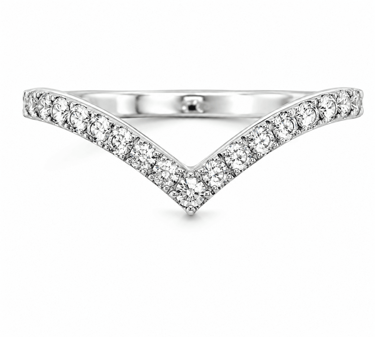 1/2 CT TW. Diamond Accented V Ring