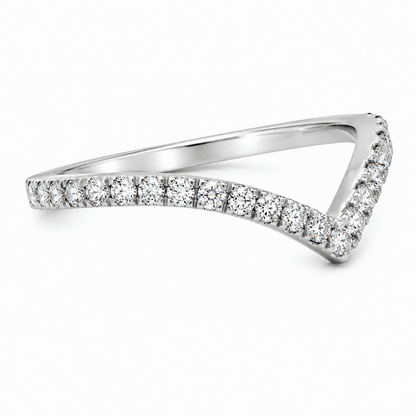 1/2 CT TW. Diamond Accented V Ring