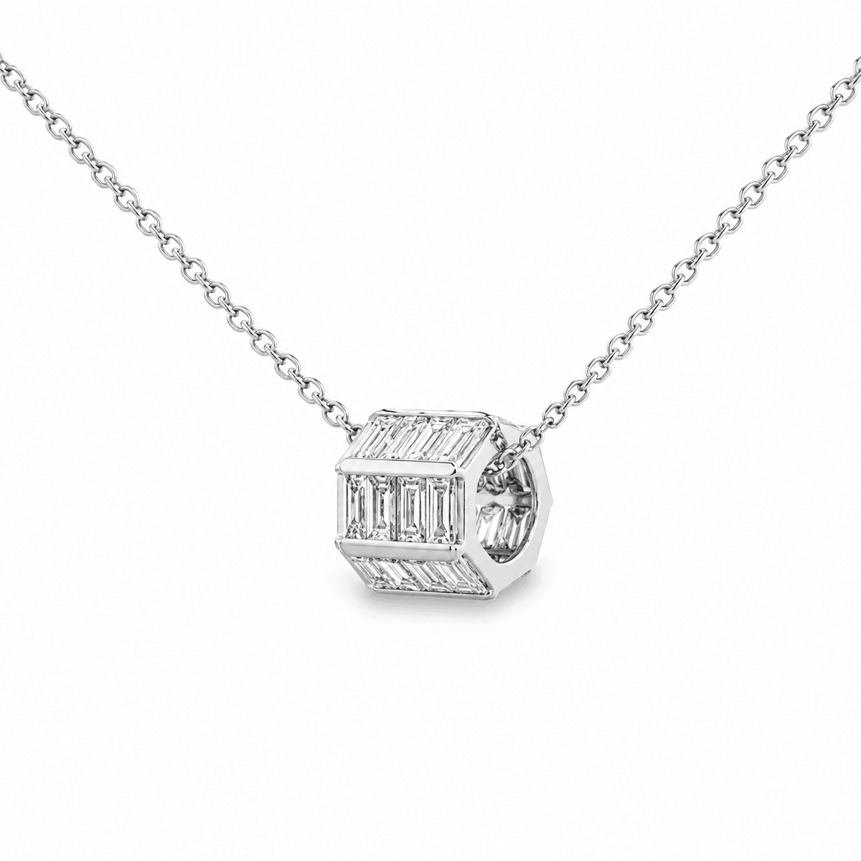 4/5 CT TW. Diamond Baguette Rolling Pendant