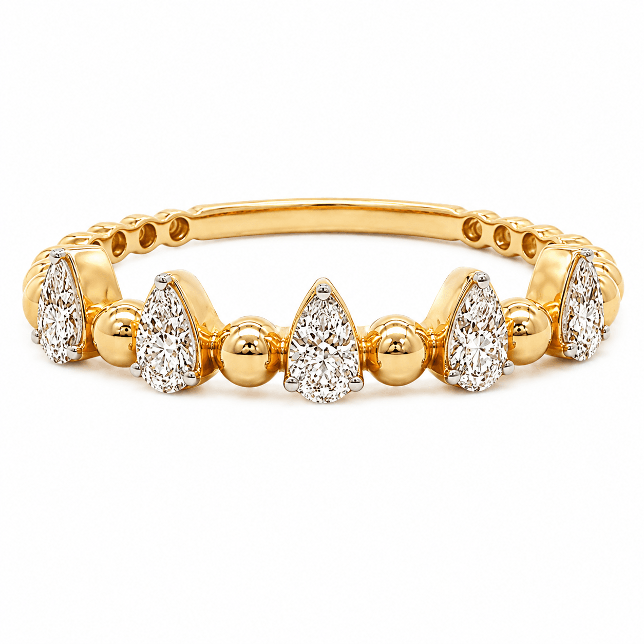 Diamond Beaded Wedding Band