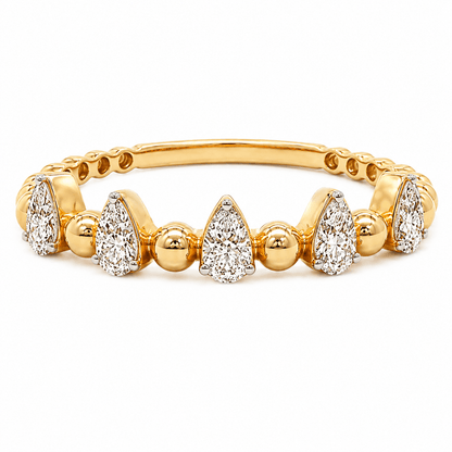 Diamond Beaded Wedding Band