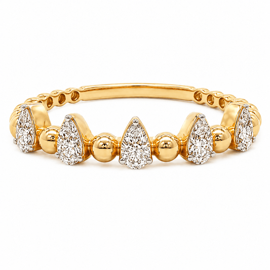 Diamond Beaded Wedding Band