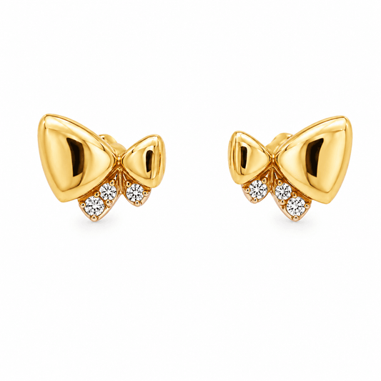 Diamond Butterfly Stud Earrings