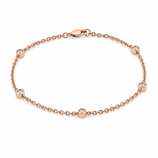 1/4 CTW Rose Diamond By-the-Yard Station Bracelet