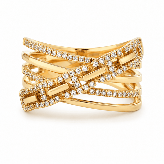 0.22 CTW Diamond Bypass Fashion Ring