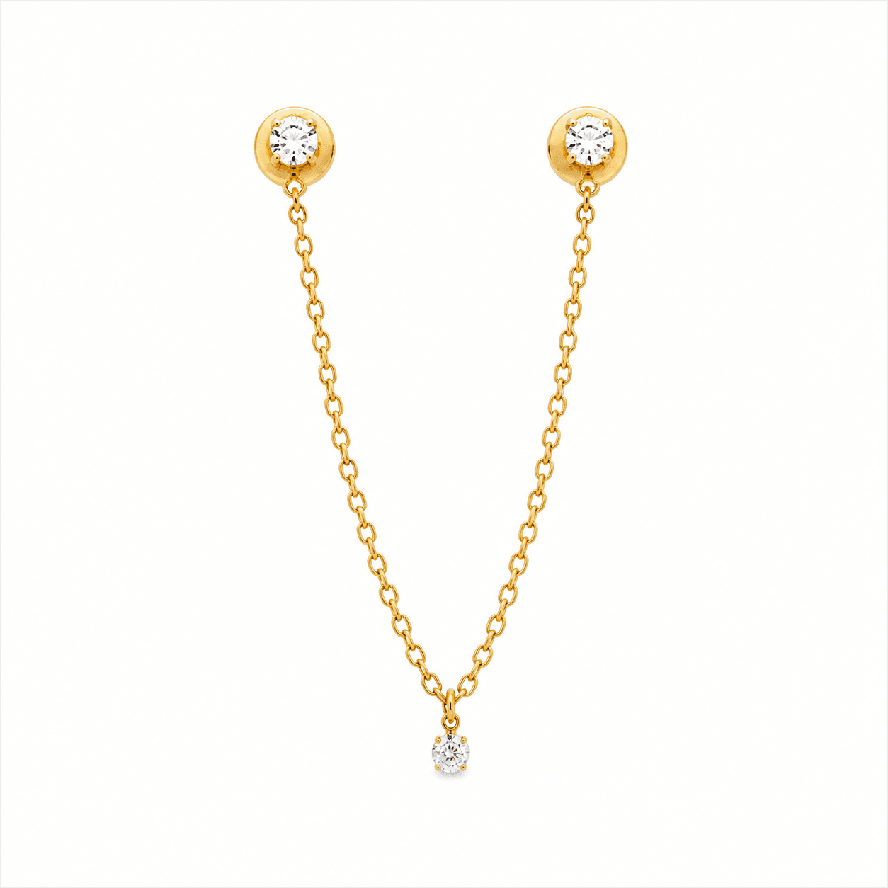 Diamond Chain Drop Earrings
