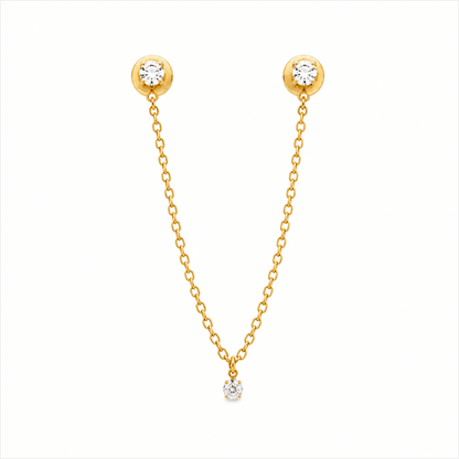 Diamond Chain Drop Earrings