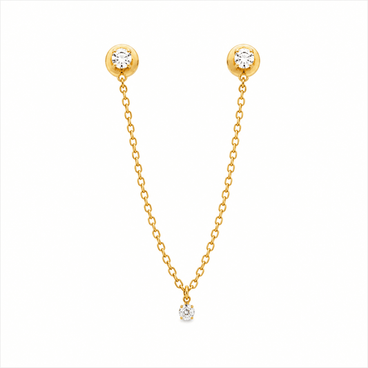 Diamond Chain Drop Earrings