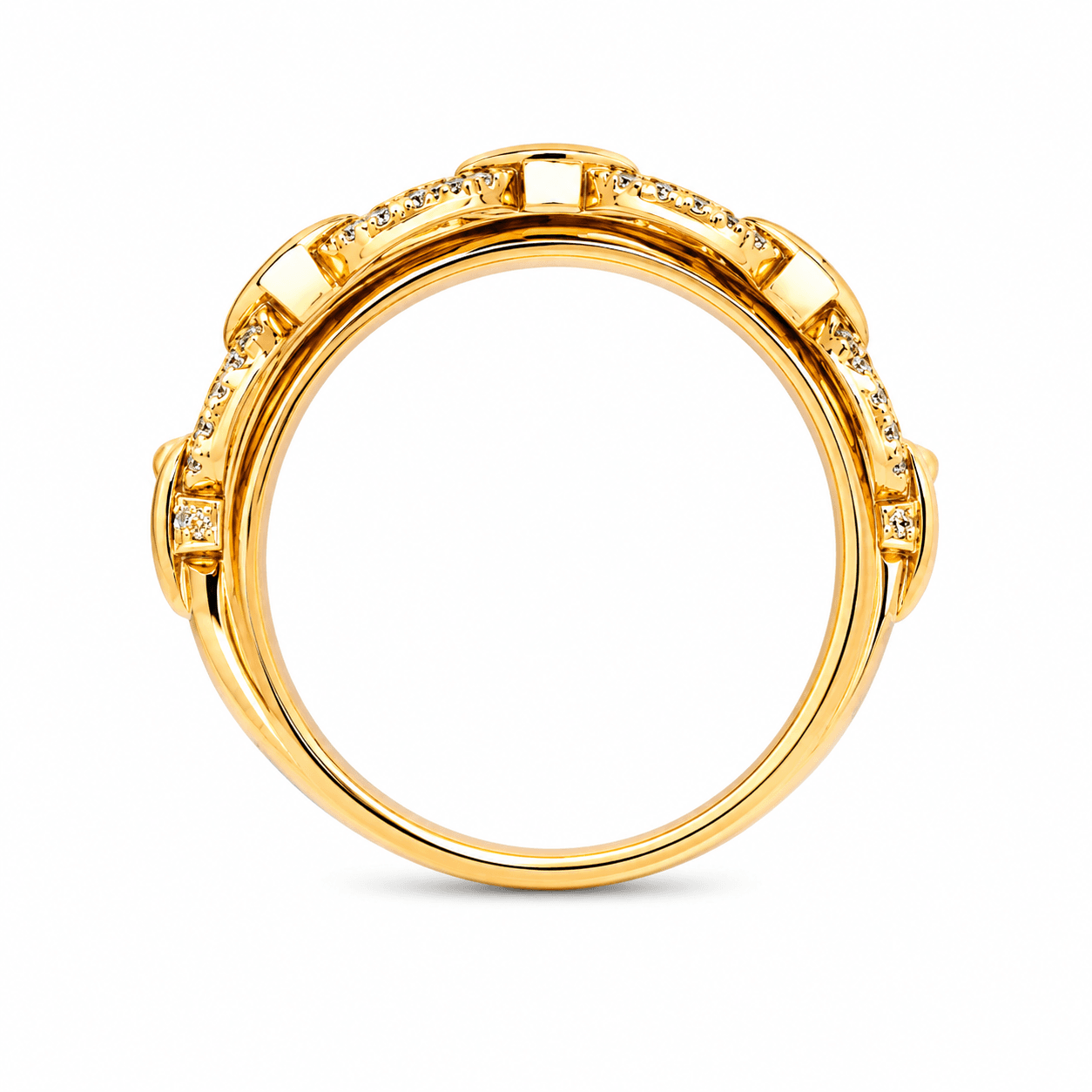 0.22 CTW Diamond Chain & Spike Statement Ring