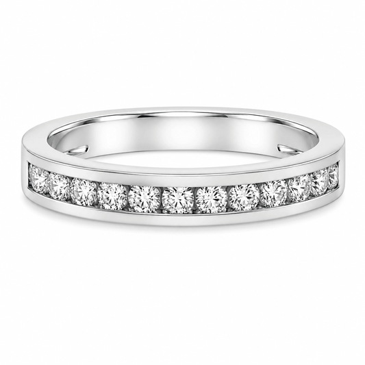 Diamond Channel-Set Wedding Band