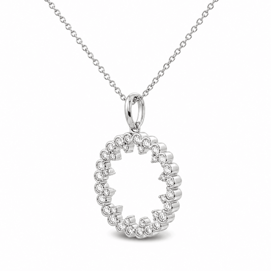 3/4 CT TW. Diamond Circle Pendant