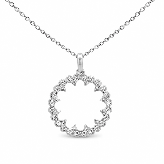 3/4 CT TW. Diamond Circle Pendant