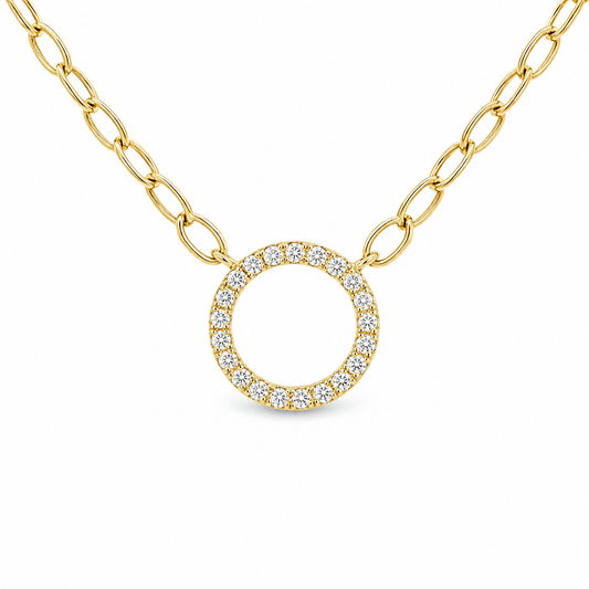 Diamond Circle Pendant Necklace