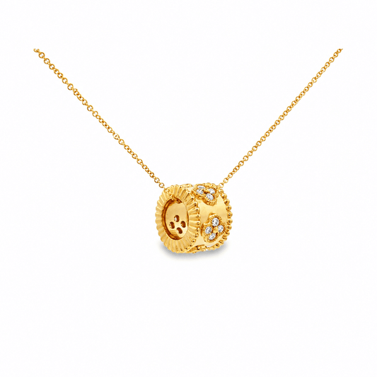 Diamond Clover Rolling Pendant