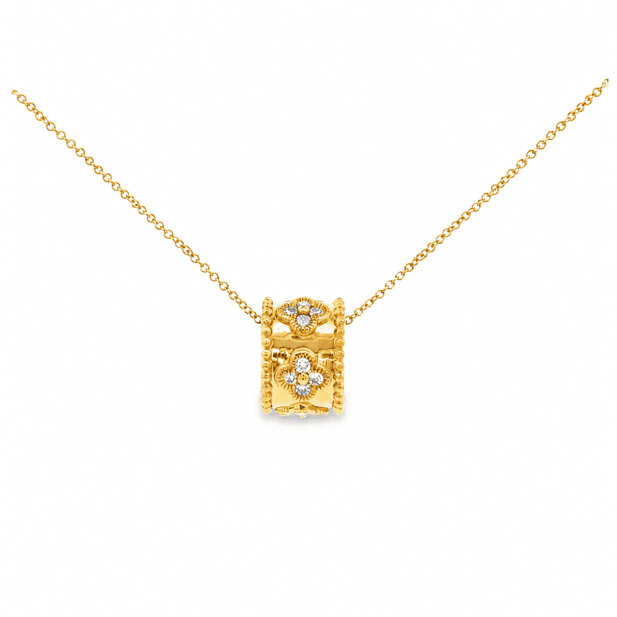 Diamond Clover Rolling Pendant