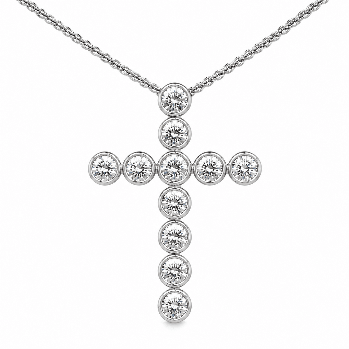 1.14 CT TW. Diamond Cross Pendant