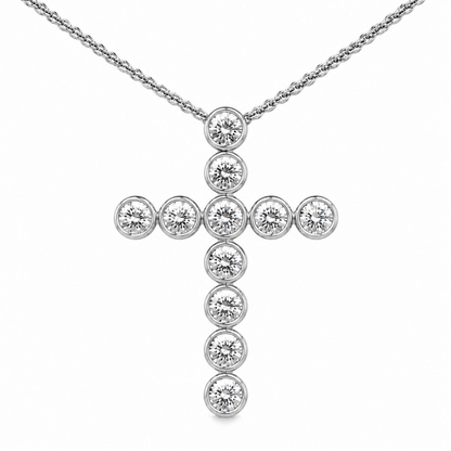 1.14 CT TW. Diamond Cross Pendant