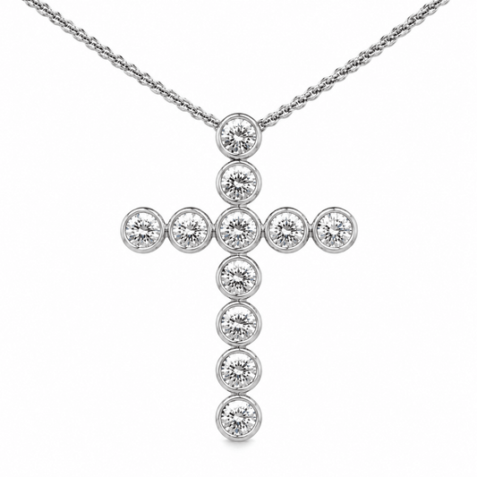 1.14 CT TW. Diamond Cross Pendant