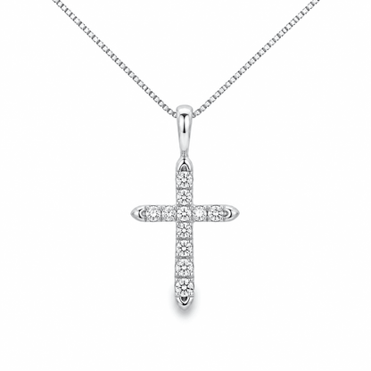 1/6 CT TW. Diamond Cross Pendant Necklace