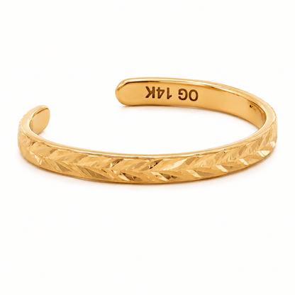 Diamond-Cut Open Midi Ring