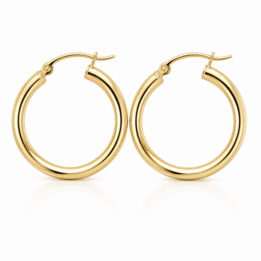 Diamond-Cut Tube Hoop Earrings