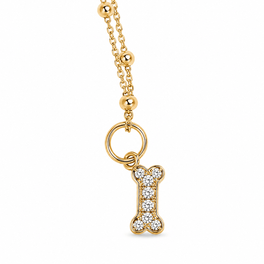 Diamond Dog Bone Charm