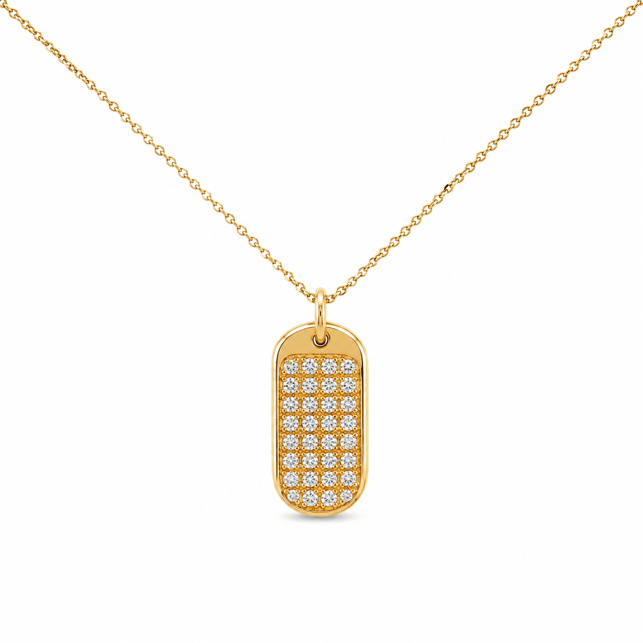 Diamond Dog Tag Pendant