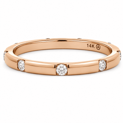 Rose Gold 0.25 CTW Diamond Station Eternity Band