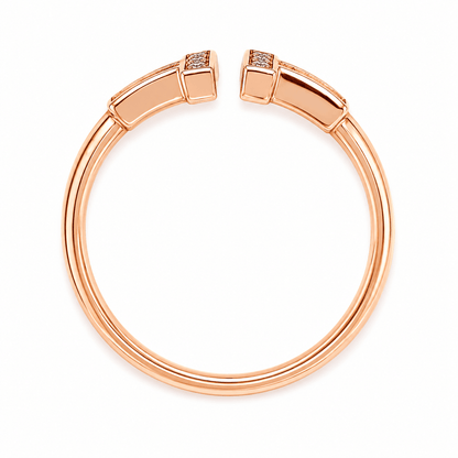 Rose Gold 0.15 CTW Inspired T Design Diamond Fashion Ring