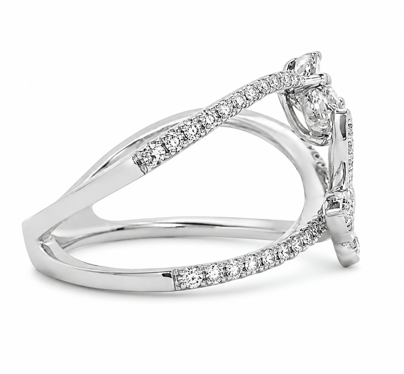 18K 0.33 CTW Diamond Flower & Butterfly Ring