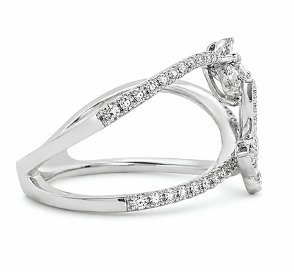 18K 0.33 CTW Diamond Flower & Butterfly Ring