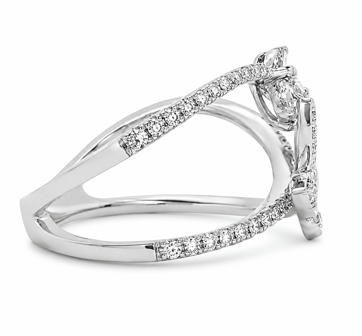 18K 0.33 CTW Diamond Flower & Butterfly Ring